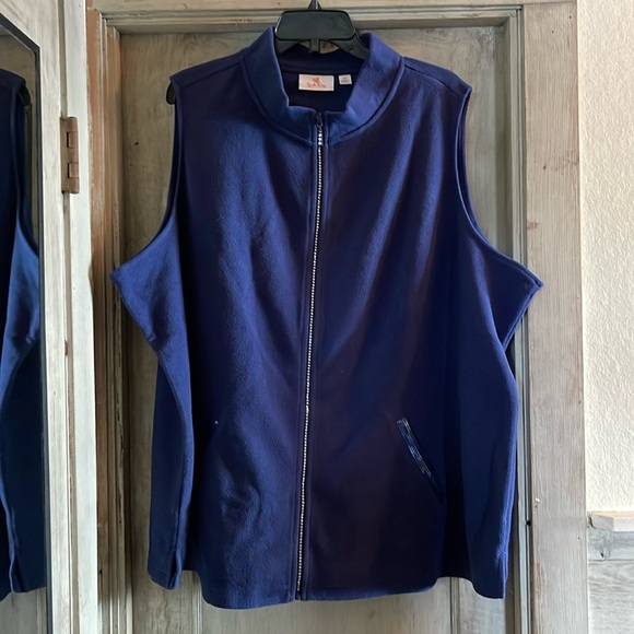 Quacker Factory - blue fleece with rhinestones and sequin - size 3X - Picture 1 of 6